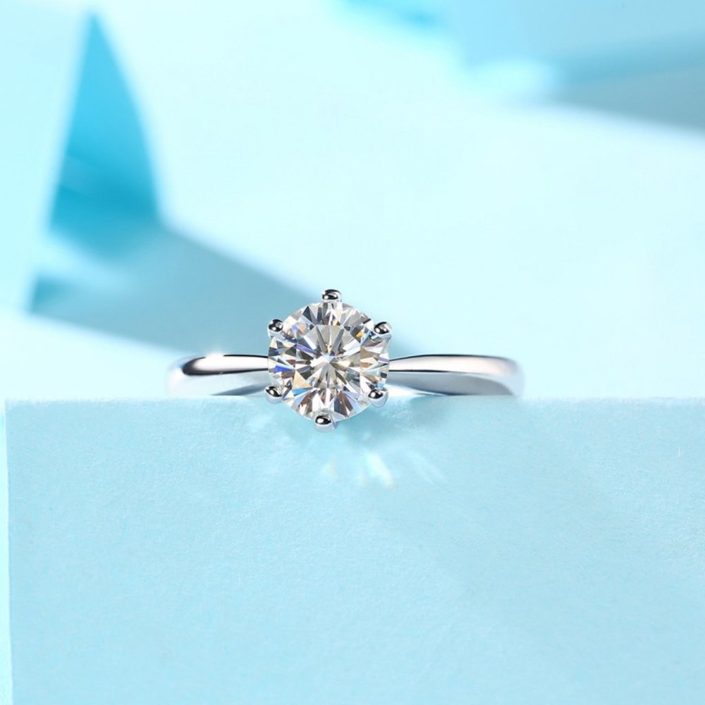 Certified 3ct. t.w. Moissanite Diamond Solitaire Engagement Ring NEW G - Picture 5 of 10